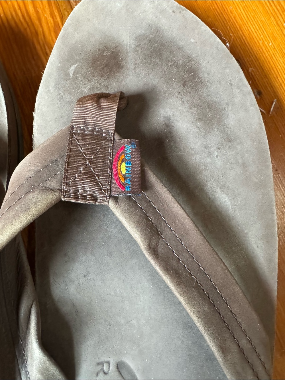 Men’s brown leather RAINBOW sandals - Picture 3 of 6